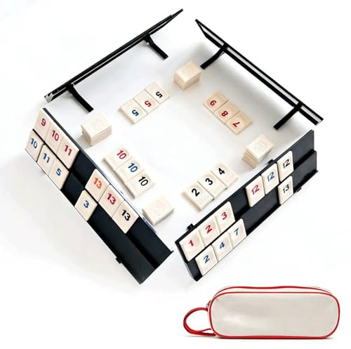 yolzhxe Rummy Classic Mini Rami Game Set with Card and Card Holder | Portable Board Game for 2-4 People, It is the Perfect Choice for Family Party (Small Format)