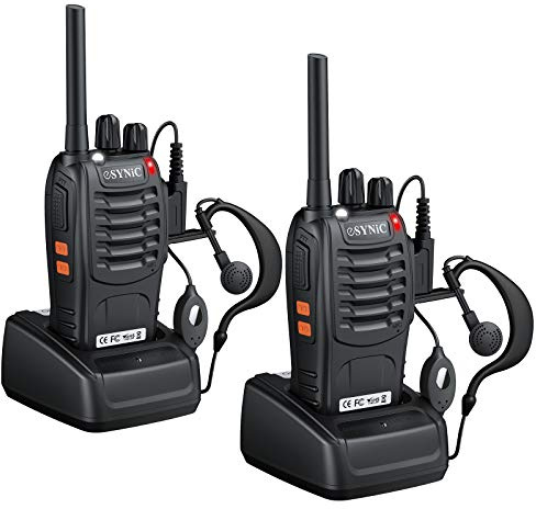 eSynic 2-pack Professionella Walkie-talkies med Lång Räckvidd – 16 Kanaler, 1500mAh USB-laddning, VOX – Perfekt för Utomhusäventyr, Camping och Cykelsport