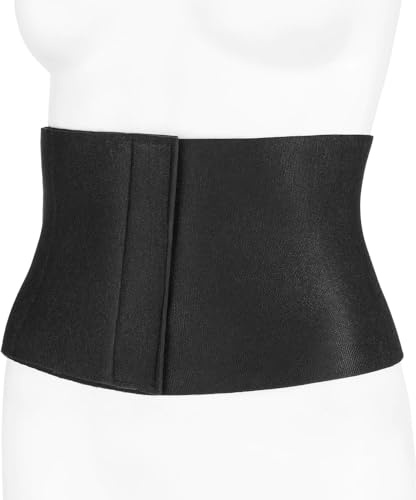 Gymtek Neopren Bauchweggürtel - 18x95 cm - Fitnessgürtel Verstellbarer, Abnehmen Waisttrainer, Taillenformer für Herren und Damen, Rückenbandage, Fitnessgürtel, Gewichthebergürtel - Schwarz