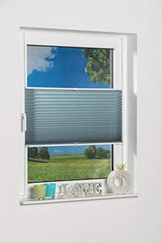 Khome 424831-2 Klemmfix Store plissé Klemmfix - Bleu pétrole 50 x 130 cm (l x L) - Protection Contre la lumière - Aspect écrasé Moderne - Bleu pétrole