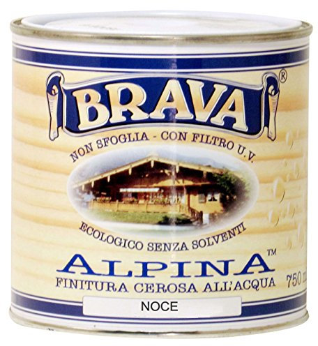 BRAVA aln7 Alpina Finish cerosa für Holz wasserfest, Nussbaum, 750 ml