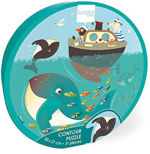 Scratch - Contour Puzzle - Whales