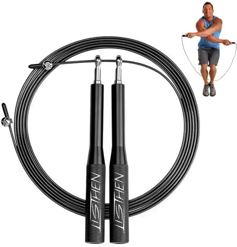 LISTHEN Professionelles Springseil, für Kampfsportarten Boxen, Kickboxen MMA und Crossfit, verstellbar für jede Höhe, Seil für Hochgeschwindigkeitstraining zu Hause und im Freien, Länge 3m