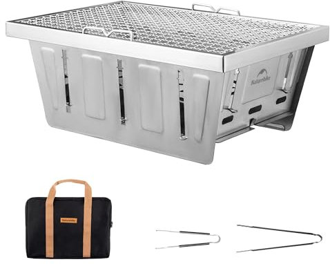 Naturehike Barbecue de Pique-nique en Acier Inoxydable Petit Barbecue Portable Barbecue de Camping Portable Barbecue au Charbon de Bois Barbecue Pliable pour Jardin Terrasse Camping