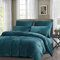 Boqingzhu Plüsch Bettwäsche 135x200cm 4Teilig Biber Petrol Blau Flanell Winter Warm Kuschelig Flauschig Bettwäsche Teddy Fleece Samt Cashmere Touch Bettbezug 135x200cm mit Reißverschluss