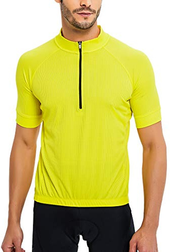 CATENA Maglia da Ciclismo da Uomo a Maniche Corte Maglia da Ciclismo da Mountain Bike Maglia da Ciclismo MTB Abbigliamento da Ciclismo con, Traspirante e ad Asciugatura Rapida per Uomo