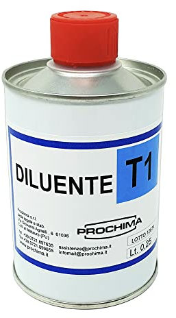 PROCHIMA Diluente PU T1, Diluente per Sistemi Poliuretanici Senza Alcoli, Realizzato con una Formula Bilanciata in Modo da Ottenere una Notevole Diminuzione della Viscosità, 250 ml, Incolore