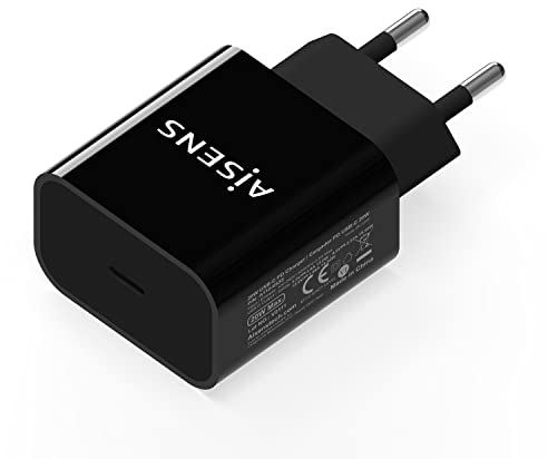 Aisens - Cargador Usb-C Pd3.0 1 Puerto 1Xusb-C 20W. Negro