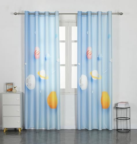 Dalina Textil - Cortinas Infantiles Niño Dos Paneles de 140x260cm- Cortinas Juveniles Animales para Habitación Sala de Estar 2 Piezas Patrón Infantiles