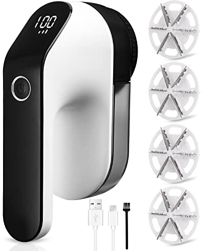 Zawaer Rasoio anti-scossa Elettrico 2000 mAh, Macchina Anti Peluche Ricaricabile, 3 Velocità Regolabili, Anti Bulloni Vestiti, USB Ricaricabile, Per Abbigliamento E Mobili