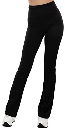 Toocool Pantaloni Donna Zampa Flare Campana Fitness Tuta Basic Sportivi H908 [M/L,Nero]