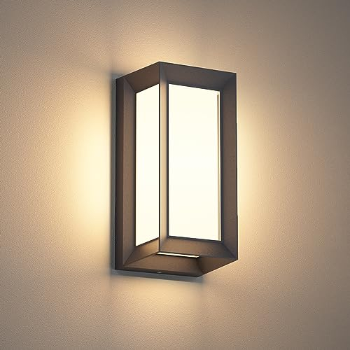 Klighten Applique da Parete E27 Esterno Interno, Max 60W, Luci da Parete Impermeabile IP65 Lampade da Parete Moderno per Ingresso Terrazza Corridoio, PC + Alluminio, Lampadina non Inclusa, Antracite