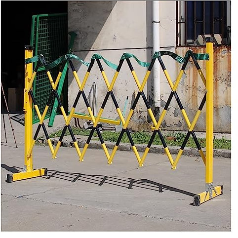Industrielle, Erweiterbare Metallbarrikade Mit Rollen, Versenkbarer Verkehrszaun Mobile Sicherheitsabsperrung Tor Sicherheitszaun Für Den Elektrizitätsbau Straßenabsperrung Warnzaun ( Farbe : Schwarz