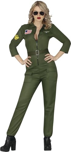 FIESTAS GUIRCA Costume da Pilota di Aereo Combattente Donna - Costumi da Pilota Sexy Donna Taglia S 40-42