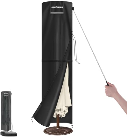 SIMPHAUS Copertura per Ombrelloni da Giardino Impermeabile con Cerniera 270x60/60