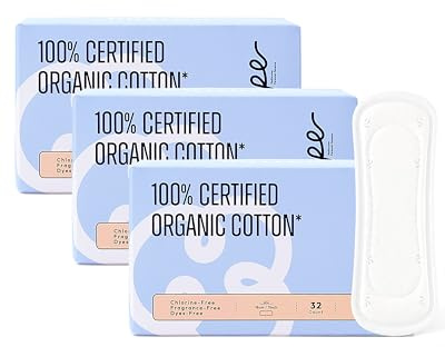 Rpe Life 100% Organic Long Panty Liners for Women - 96ct, Ultra Thin Cotton Cover, Light Absorbency, Unscented Barely There Pantiliners (Long Liner, Size 2, 96ct)