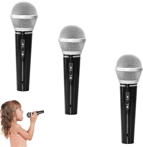 3 Pcs Toy Microphone, Microphone Prop, Fake Microphone, Simulation Performance For Birthday Party Supplies Favors Performance Singing Role Playing Dancing Stage Props