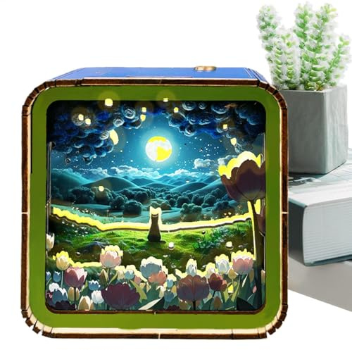 Puzzles en bois -veilleuse,Veilleuse puzzles en bois | Veilleuse de puzzle de paysage portable,Veilleuse à intensité variable amusante, décoration intérieure pour anniversaire, Thanksgiving, Noël