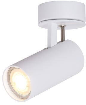 DAWALIGHT Faretto Orientabile GU10 Faretti LED da Soffitto Orientabili Bianchi 5W 3000K Bianco caldo Lampada Parete Spot per Interno Barra Cameretta Cucina, Alluminio