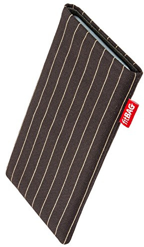 fitBAG Twist Brown specialanpassat fodral för ingenting telefon (3a) | Tillverkad i Tyskland | Fin kostym tygpåse fodral med mikrofiberfoder för skärmrengöring