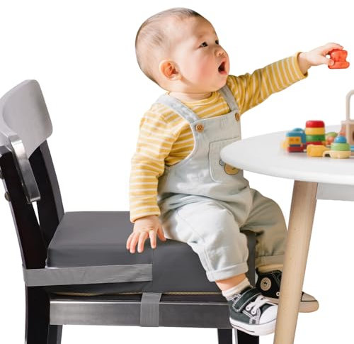 Alzador Silla para Niños Comer, 2 Correas, Hebilla de Seguridad, Elevador de Asiento Infantil para mesa de comedor, Asientos de Refuerzo Portátiles