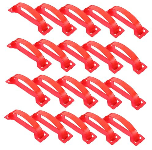 HEALEEP 100 Stück Kartongriff Transportgriff für Karton Papierkasten Zubehör Transportzubehör Pappkarton Griffe Verpackungszubehör schwer Tragen handhaben bewegliche Riemen Riemengriff rot