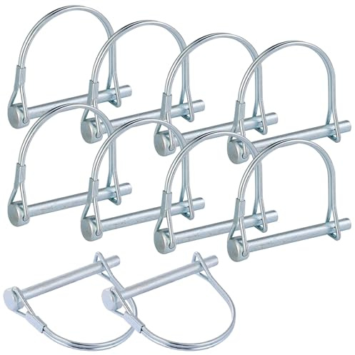 Galenecx 10 Pezzi Bloccaggio Forma D, 8 x 70mm Perno di Sicurezza in Acciaio al Carbonio, Facile Installazione e Rimozione Perno di Bloccaggio per Agricoltura e Giardinaggio