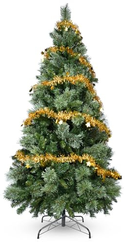 YEAUPE PRO Árbol de Navidad Artificial de PVC 180 cm | con Base de Metal Estable | Incluye Cinta de Adorno de 9m | para Interior y Exterior