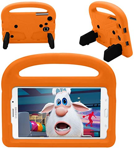 Tablettskydd Tablet Väska For Samsung Galaxy T230 / T235 Silikonväska For barn, For ShocktoFous Lightweight Dropproof Stand Case, med handtag och kickstand(Orange)