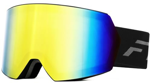 FMY OTG Ski Goggles,Snowboard Goggles for Men,Women & Youth Anti Fog | UV Protection Wide Vision Helmet Compatibility, Over Glasses Ski Goggles for Skiing, Snowboarding, Snowmobile, Hiking