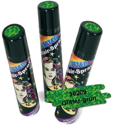 FASCHING 30209 Hairspray Glitter grün, Haarspray+Glitzer+Farbe NEU/OVP