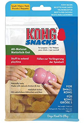 Kong Snacks Puppy Snaps, All-Natural, Stuff to Extend Playtime, Naturally Tasty, Made with Natural Chicken & Rice, for Small Kong, 200g