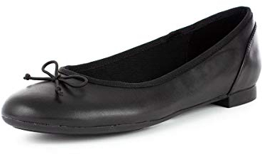 Clarks Women's Couture Bloom Ballet Flat, Black Leather, 5 UK