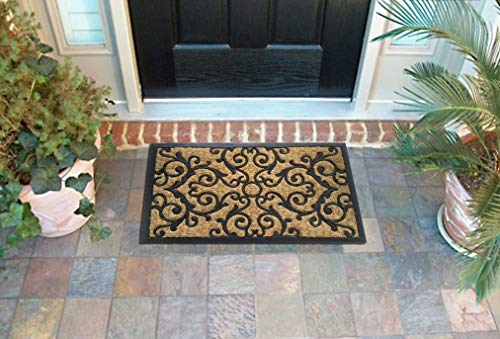 EHC Panama Large Natural Coir Rubber Backed Door Mat for Indoor and Outdoor, Non-Slip, Dirt Trapper, Durable Rubber Mat, for Front Door, Hallways, Entrance, 45 x 75cm