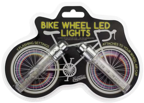 Bike Wheel LED Lights - Set of Two Colourful Easy Install Air Cap Cover Lights, 7 Flashing Settings, Bicycle Decoration Safey and Warning at Night, Gift for Cyclists | Paladone