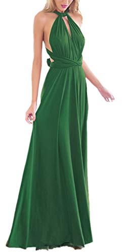 IWEMEK Vestido de Fiesta de Mujer de Dama de Honor Transformer/Infinity Sin Mangas Maxi Largo Vestidos de Cóctel Piso-Longitud/Hi-lo Multi-Way Dresses XS-XL