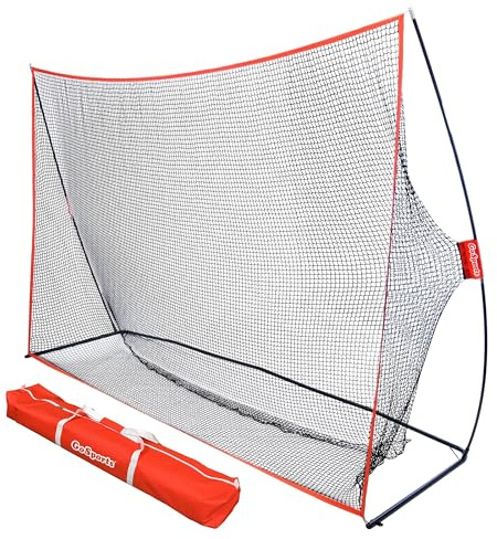 GoSports Golf Practice Hitting Net - Choose Between Huge 10 Ft x 7 Ft or 7 Ft x 7 Ft Nets - Personal Driving Range for Indoor or Outdoor Use - Designed By Golfers for Golfers
