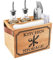 BALLSHOP Besteckbehälter mit 4 Besteckfächern Besteckkasten Holz für Besteck Papierhandtücher Besteckkorb Tisch für KüChe Wohnzimmer Esszimmer 12,5 x 17 x 12,5 cm