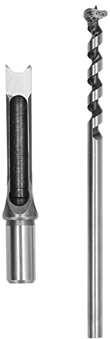 Broca para embutir con orificio cuadrado, herramienta, juego de cinceles de madera con broca de torsión y herramientas, broca helicoidal cincel para embutir para carpintería (16 mm)