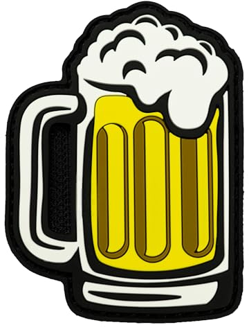 Parches Mochila Militar - Parche Mochila Táctica Cross Training - Accesorio Mochila y Chaleco - Parches para mochila Militar PVC con Relieve Cierre de Gancho y Bucle Cerveza Beer