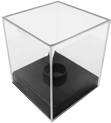 Transparente Würfel Vitrine, Würfel Baseball Halter, Acryl Baseball Vitrine mit Sockel für Einzelne Baseball, Golfbälle, Billardkugeln, Kristallstein
