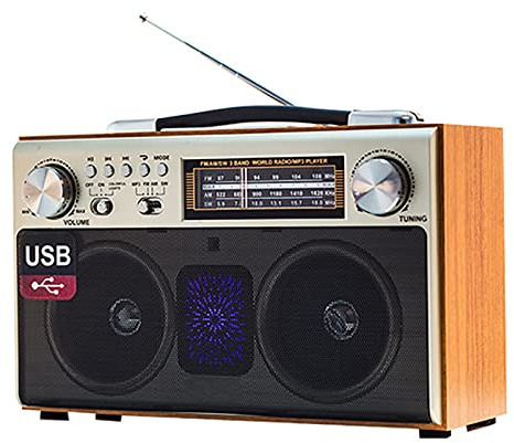Kassett retroradio med Bluetooth, FM, DSP och stereouppspelning – stöder TF-kort/SD/USB, USB-laddningsbar – klassisk retrostil