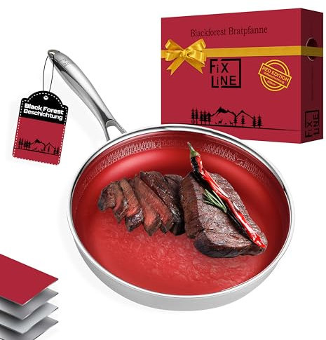FIXLINE® BLACK FOREST Bratpfanne 28 cm – Keramische Antihaftbeschichtung – geeignet für Induktion & alle Herdarten – ofenfest bis 230 °C – elegant & vielseitig