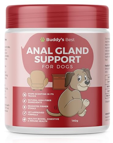 Anal Gland Support for Dogs – High-Fibre Digestive Supplement with Pumpkin, Flaxseed & Psyllium Husk – Supports Healthy Bowel Movements, Gut Health & Natural Wellness – Vet-Approved Dog Supplement
