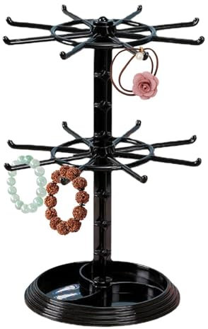 Xeihuul Étagère À Bijoux - Présentoir À Bijoux Rotatif À 2 Niveaux, Présentoir Porte-clés, Arbre À Bijoux Pour Chaînes Et Bracelets, Bagues Et Boucles D'oreilles