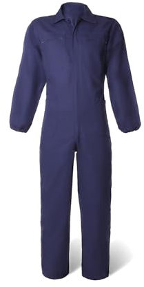SADISRLS Tuta da lavoro intera uomo in cotone massaua con cerniera zip multitasche 44-64 (Blu, 54)