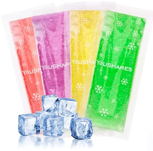 YOUSHARES Poche de Glace en Gel Réutilisable pour Trousse Isotherme Insuline Diabétique, Glacière Isotherme pour Médicament Insuline, Poche Refrigerante Gel Froid Approuvée par TSA (4 Couleurs)