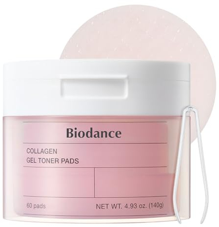 Biodance Collagen Gel Toner Pads, Pore Minimizer for Face, Improve Elasticity, Gentle Exfoliating, Korean Toner Pads for Sensitive Skin, Korean Skin Care