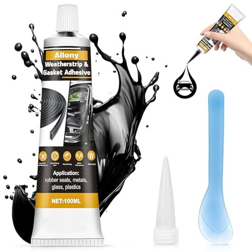 ALLONY Karosseriekleber Schwarz, Scheibenkleber Auto, Dichtmasse Wasserdicht, Karosseriedichtmasse, Profilgummikleber für Verbessert die Lautstärke und Komfort im Fahrzeuginneren-100ml
