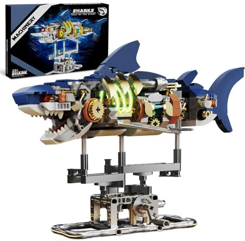 TOY PLAYER Techni Hai klemmbausteine Bausteine Spielzeug mit Ausstellungsständer, kompatibel mit Lego Ideas Tiere, Bausteine Modell Geschenke für Jungen und Mädchen 8-12+ Jahren (687 PCS)